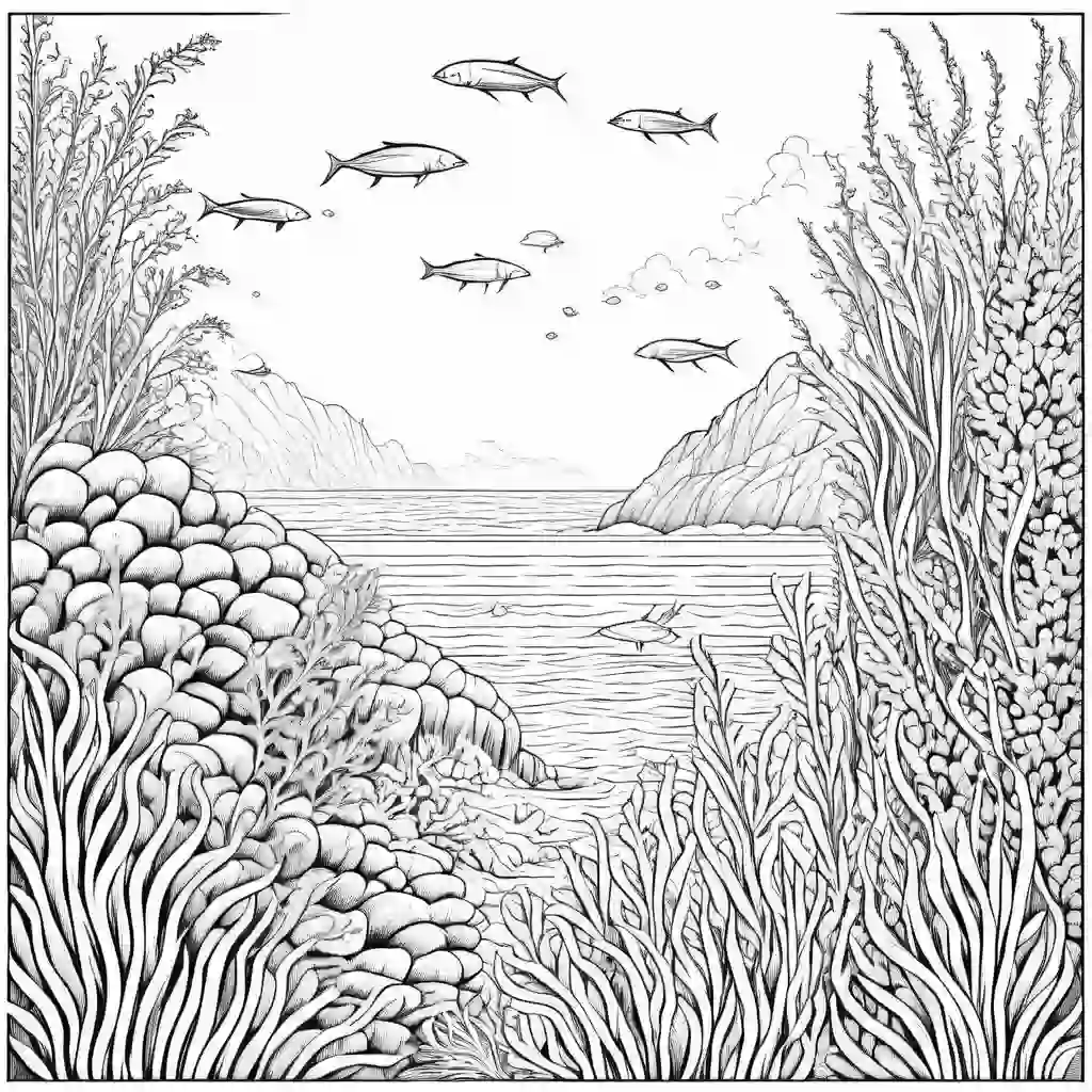 Seaweeds coloring pages